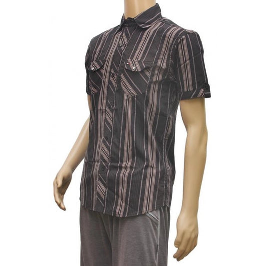 Mens Poly Casual Men Shirts (Black, Grey, L)