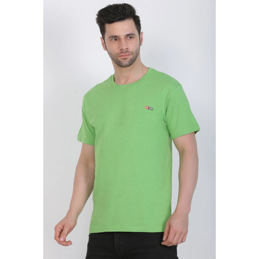 Men's Cotton Jersey Round Neck Plain Tshirt (Pale Green)