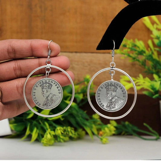 Women's Silver Color Oxidised Earrings