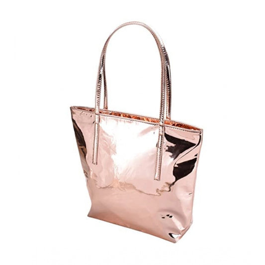 Women's Synthetic Solid Shoulder Bag (Rose Gold )