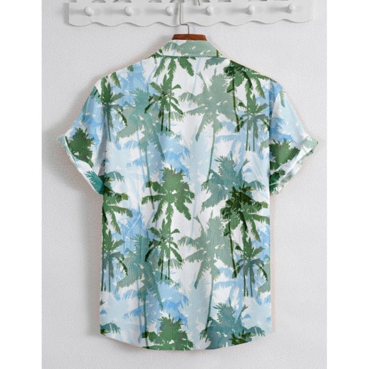 Men's Popcon Lycra Printed Half Sleeve Shirt (Green)