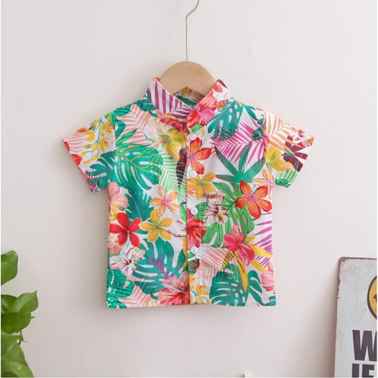 Kid's Lycra Printed Casual wear Shirt And Shorts Set (Multicolor)