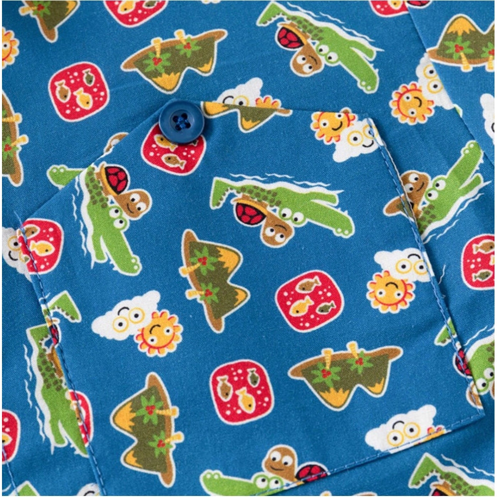 Generic Boy's Cotton Blend Printed Short Sleeve Shirt (MultiColor)