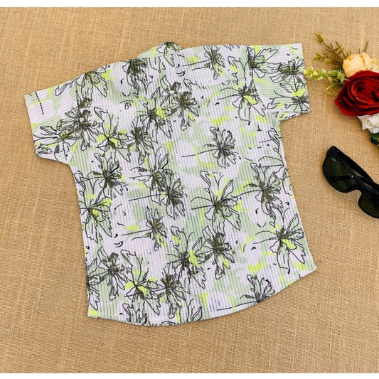Generic Boy's Cotton Blend Printed Short Sleeve Shirt and Shorts Set (MultiColor)