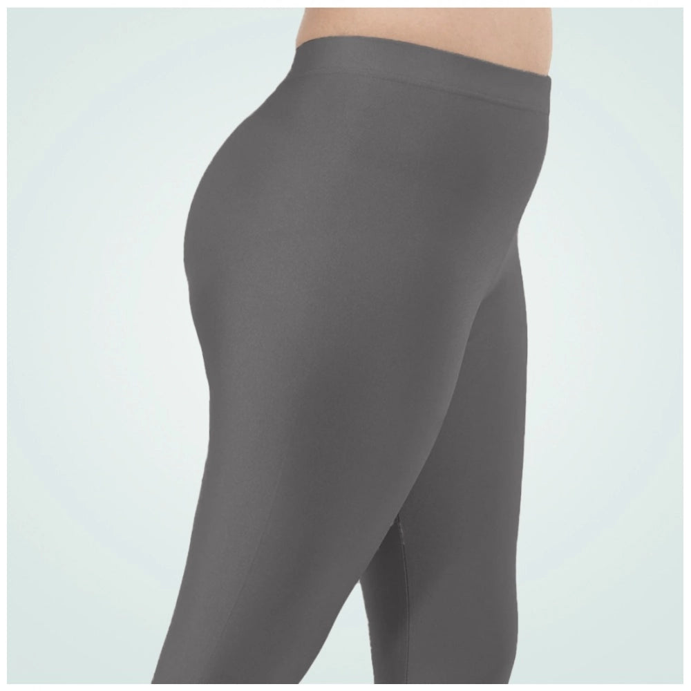 Women's Cotton Blended Solid Shimmer Ankle leggings (Dark Gray)