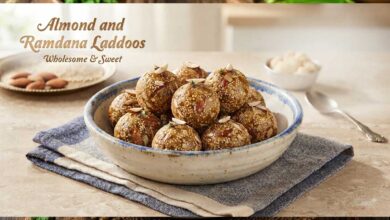 Make delicious almond and ramdana laddoos at home